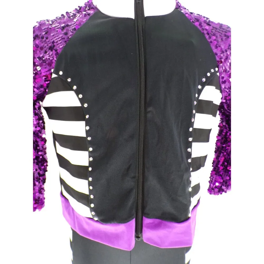 Pre-Owned Dance Costume Weissman 10952 Large Child Purple Hip Hop